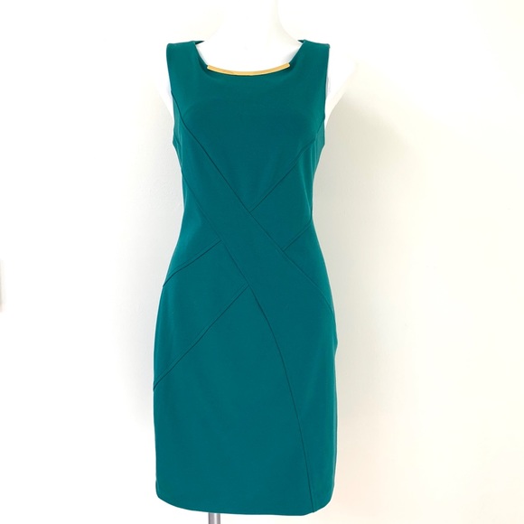 Calvin Klein Dresses & Skirts - Calvin Klein | Green Fitted Midi Dress 10